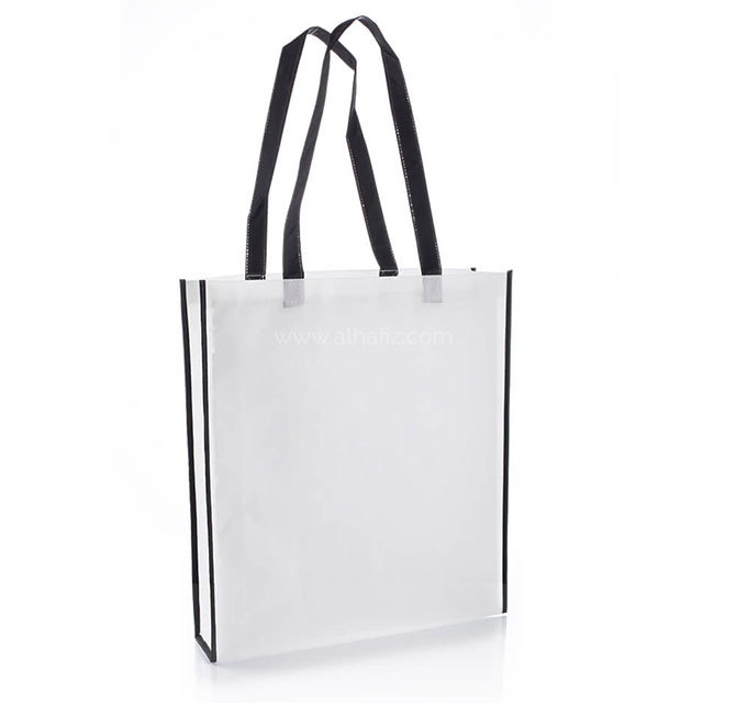 Non-Woven Shopping Bag Vertical White/Black